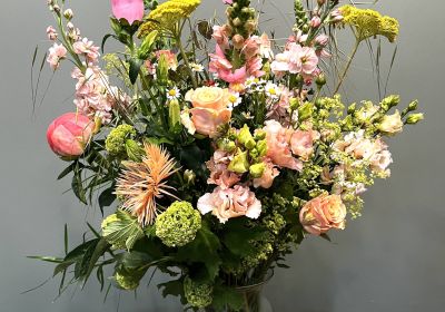 Veldboeket zalm-rose